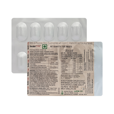 SederOM Tablet With Ferric Phosphate, Vitamin C & B12, Curcuma Longa & Folic Acid