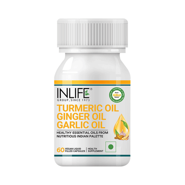 Inlife Turmeric Oil Ginger Oil Garlic Oil Vegan Liquid Filled Capsule