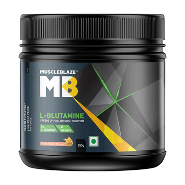 MuscleBlaze Micronized L-Glutamine  | For Muscle Growth, Recovery & Immunity | Powder Fruit Punch