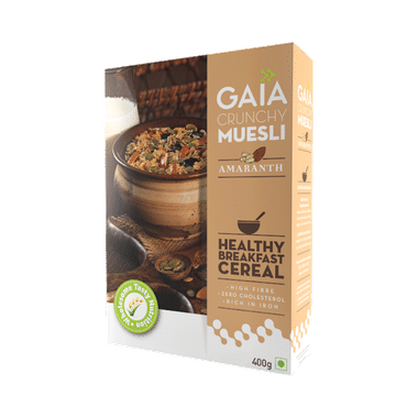 GAIA With Vitamins, Minerals, High Protein & Fibres For Nutrition | Crunchy Amaranth Muesli