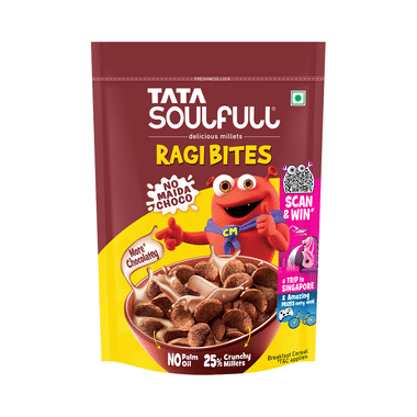 Tata Soulfull Ragi Bites No Maida Choco, Breakfast Cereals, Yummy Chocolatey Delicious Millets, Breakfast Cereals Choco
