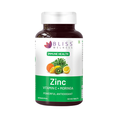 Bliss Welness Immune Health Zinc Vitamin C + Moringa Veg Tablet