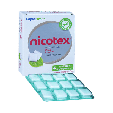 Nicotex Nicotine Sugar Free 4mg Chewing Gums Paan