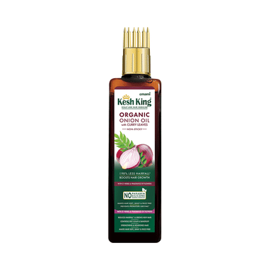 Kesh King Organic Onion Oil with Curry Leaves Reduces Hair Fall | Infused with 21 Ayurvedic Herbs
