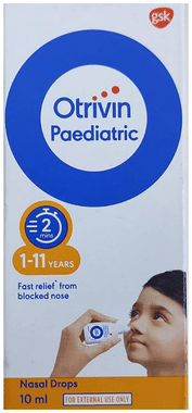 Otrivin Paediatric 0.05% w/v Nasal Drops for Fast Relief from Blocked Nose