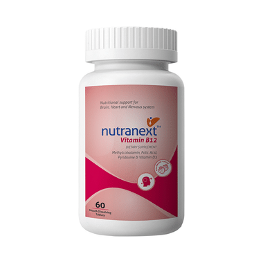 Nutranext Vitamin B12 (Methycobalamin) Tablet For Brain, Heart & Nervous System Strawberry