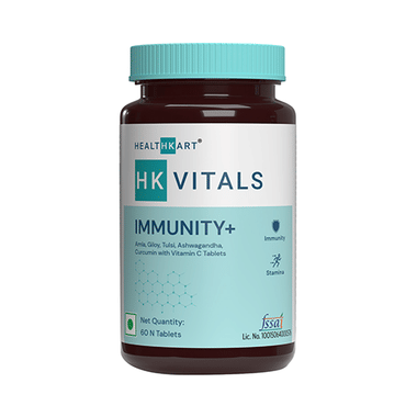 HK Vitals Immunity+ Amla, Giloy, Tulsi, Ashwagandha, Curcumin With Vitamin C & Zinc Tablet