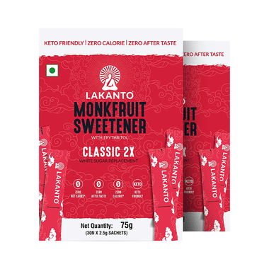Lakanto Natural Sweetener-Classic Japanese Monkfruit Sticks | Sugar Free, Zero Calories (30 Each)