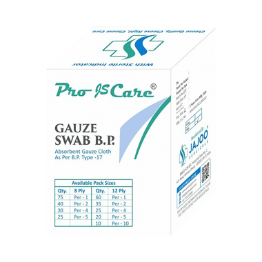 Pro Js Care Gauze Swab B.P 7.5cm X 7.5cm X 12ply