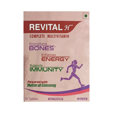 Revital H Woman Tablet with Multivitamins, Calcium, Zinc & Natural Ginseng | For Daily Immunity, Strong Bones & Energy