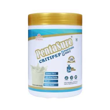 PentaSure Critipep 100% Whey Peptide | Gluten Free | Flavour Powder Creamy Vanilla | With Essential Vitamins | Nutrition Formula