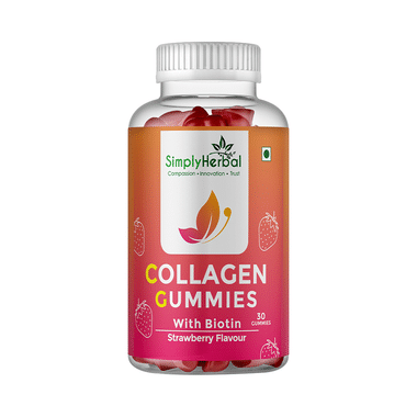 Simply Herbal Collagen Gummies With Biotin Strawberry