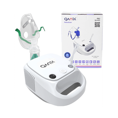 Qanta PRO Piston Compressor Nebulizer Machine with Complete Mask Kit for Adult & Child White