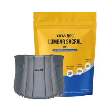 Lumbar Sacral Belt | Lower Back Support for Pain Relief | by Tata 1mg | Size Universal
