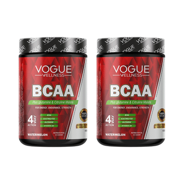 Vogue Wellness BCAA Supplement Boost Strength Stamina Energy Performance Muscle Recovery & Endurance Watermelon