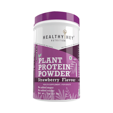 HealthyHey Nutrition Vegan Plant Protein Powder Strawberry