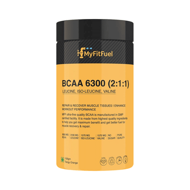 MyFitFuel BCAA 6300 (2:1:1) With Leucine, Iso-Leucine, Valine Powder Tangy Orange