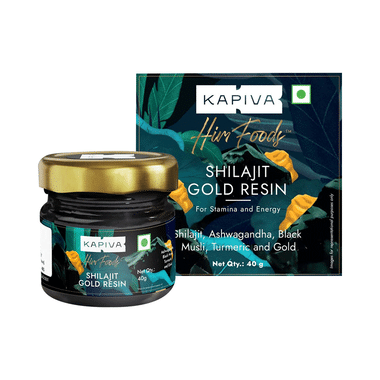 Kapiva Shilajit Gold Resin With Ashwagandha, Black Musli & Gokshura | For Stamina & Energy