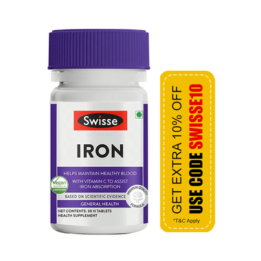 Swisse Iron Tablet | With Vitamin C for Healthy Blood & Iron Absorption