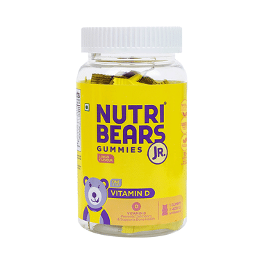 NutriBears Vitamin D 400IU | Gummies for Bone Health | Flavour Lemon