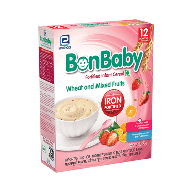 Evexia Bonbaby Fortified Infant Cereal (12 Month Onwards) | Wheat & Mixed Fruit
