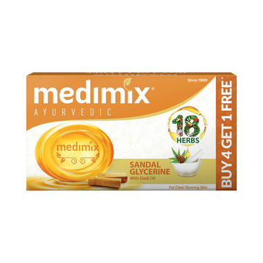 Medimix Ayurvedic Sandal Buy 4 Get 1 Free Soap (125gm Each)