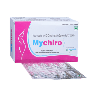 Mychiro  Myo-Inositol & D-Chiro-Inositol Tablet | For Women & Adolescent Girls