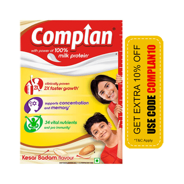 Complan Nutrition Drink Powder For Children | Nutrition Drink For Kids With Protein & 34 Vital Nutrients | Kesar Badam