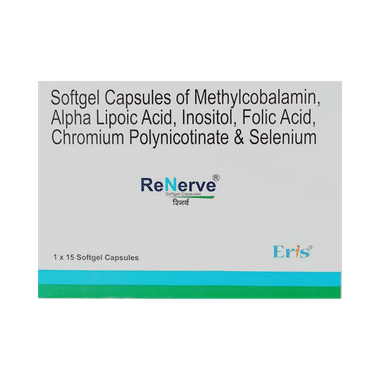 Renerve Softgel Capsule With Methylcobalamin, ALA, Chromium, Folic Acid & Selenium