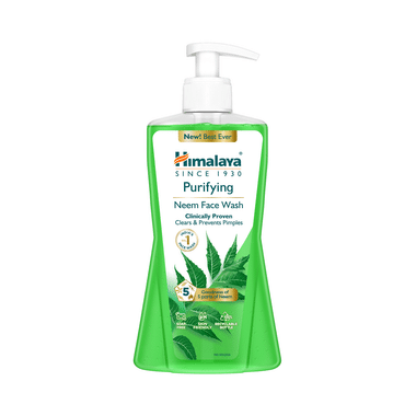 Himalaya Herbals Purifying Neem Face Wash with Turmeric | For Acne & Pimple Relief | Paraben and Soap Free Face Care Product