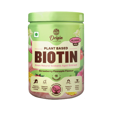 Origin Nutrition Plant Based Biotin Strawberry Pineapple