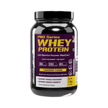 Healthy Hey Sports Pro Series Whey Protein Concentrate Powder (WPC 80%) Powder Strawberry