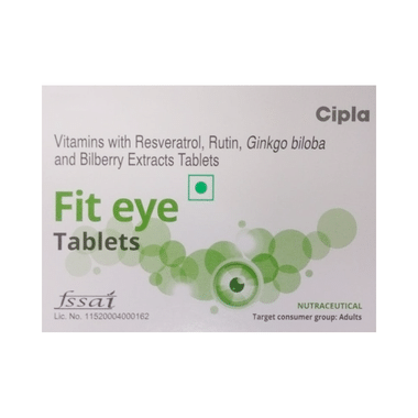 Fit Eye Tablet With Vitamins, Resveratrol, Rutin, Ginkgo Biloba & Bilberry Extracts