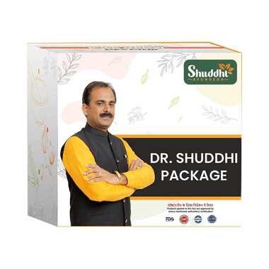 Shuddhi Ayurveda Dr. Shuddhi Package Combo Pack Of Shuddhi Powder 50gm, Dr Immune 40 Tablet, 32 Herbs Tea 30gm And Shuddhi Karan 3 Tablet