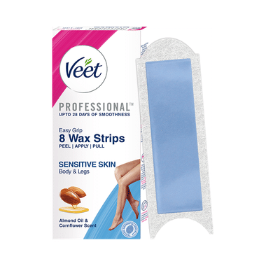 Veet Professional Waxing Strips Kit, 8 Strips for Sensitive Skin