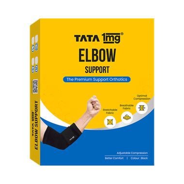 Tata 1mg Elbow Support, Elbow Brace for Relief from Inflammation and Stiffness in the Forearm and Elbow Joint. Large