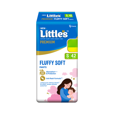 Little's Premium Baby Diaper Pants | Fluffy Soft Pants | Anti Rash - 12Hrs | No Nasties | Small