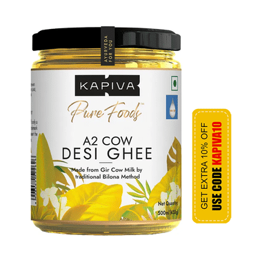 Kapiva A2 Desi Pure Foods 100% Organic Cow Ghee | Good Fats for Healthy Heart