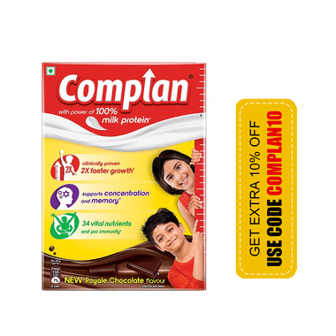 Complan Nutrition Drink Powder for Children | Nutrition Drink for Kids with Protein & 34 Vital Nutrients | Royale Chocolate