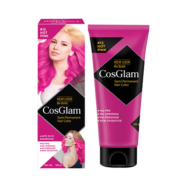 CosGlam Semi Permanent Hair Color | PPD & Ammonia Free | Hot Pink