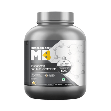 MuscleBlaze Flavour | Biozyme Whey Protein | Powder For Muscle Gain | Improves Protein Absorption By 50% Powder Gourmet Vanilla