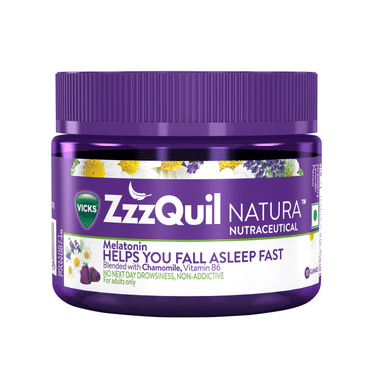 Vicks ZzzQuil Natura | Non-Addictive Sleep-Aid Gummy, Melatonin helps you fall Asleep Fast