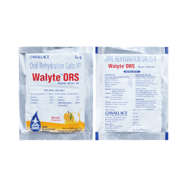 Walyte ORS For Instant Hydration & Electrolyte Balance | Flavour Powder Mango
