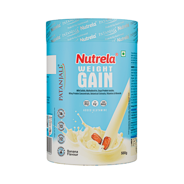 Patanjali Nutrela Weight Gain Supplement With Glutamine, Protein & Permitted Botanical Extracts Powder Banana