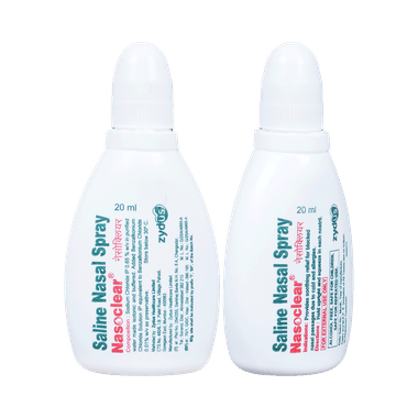 Nasoclear Saline Nasal Spray | Provides Relief From Blocked Nasal Passage Due To Cold & Allergies