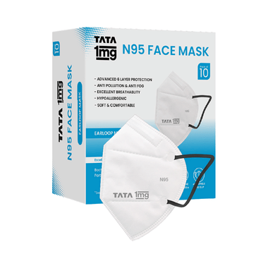 N95-Style Protective Face Mask | 6-Layer Filtration | Soft Ear Loop Design | by Tata 1mg