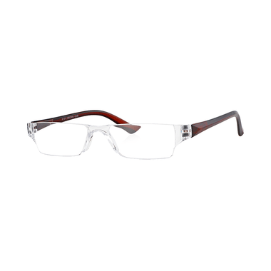 Klar Eye K 511 Rectangle Rimless Reading Glasses for Men and Women Brown Optical Power +3.25