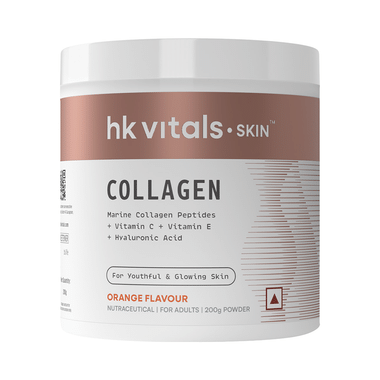 HK Vitals Skin Radiance Skin Collagen | Powder with Vitamin C, E & Biotin | Orange