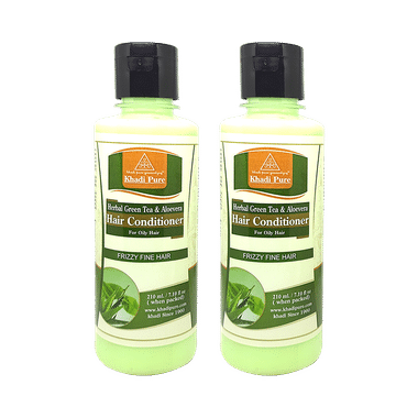 Khadi Pure Herbal Green Tea & Aloevera Hair Conditioner (210ml Each)