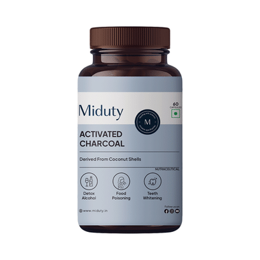 Miduty Activated Coconut Charcoal Edible Supplement-Teeth Whitening, Detox, Microporous Capsule